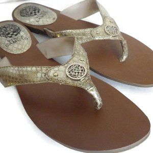 Vince Camuto Metallic Silver Sandals/ Briston/ Thong/ Size 8.5B/ 38